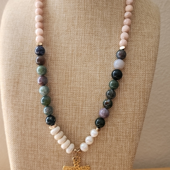 Elegant Multicolor Beaded Necklace and Earring Set - Picture 4 of 10